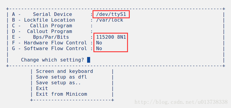 Serial port setup /dev/ttyS1