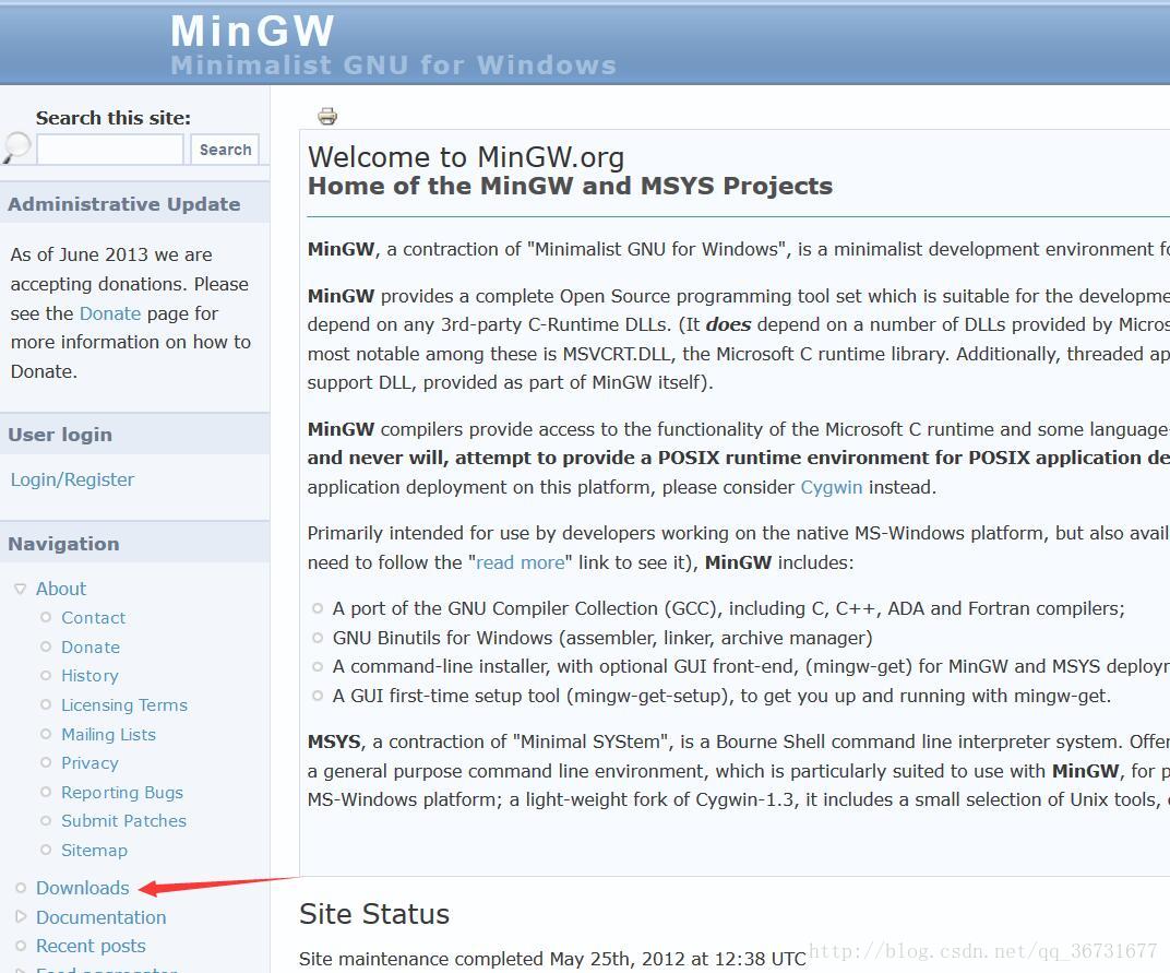 MinGW official website