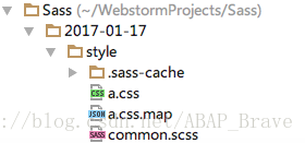 查看编译后的sass文件夹中的文件