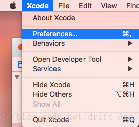 打开Xcode，进入Preferences