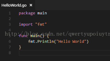 HelloWorld.go x package main import 'fmt' func main() { fmt.Print1n('He110 World')