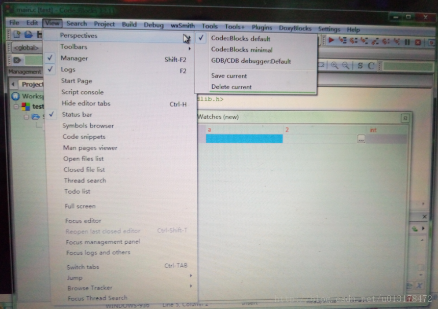CodeBlocks调试没有watch窗口