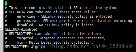 此为修改后的selinux配置文件。