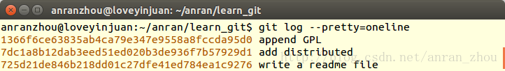 git log --pretty=oneline