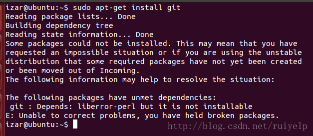执行sudo apt-get install git出现错误
