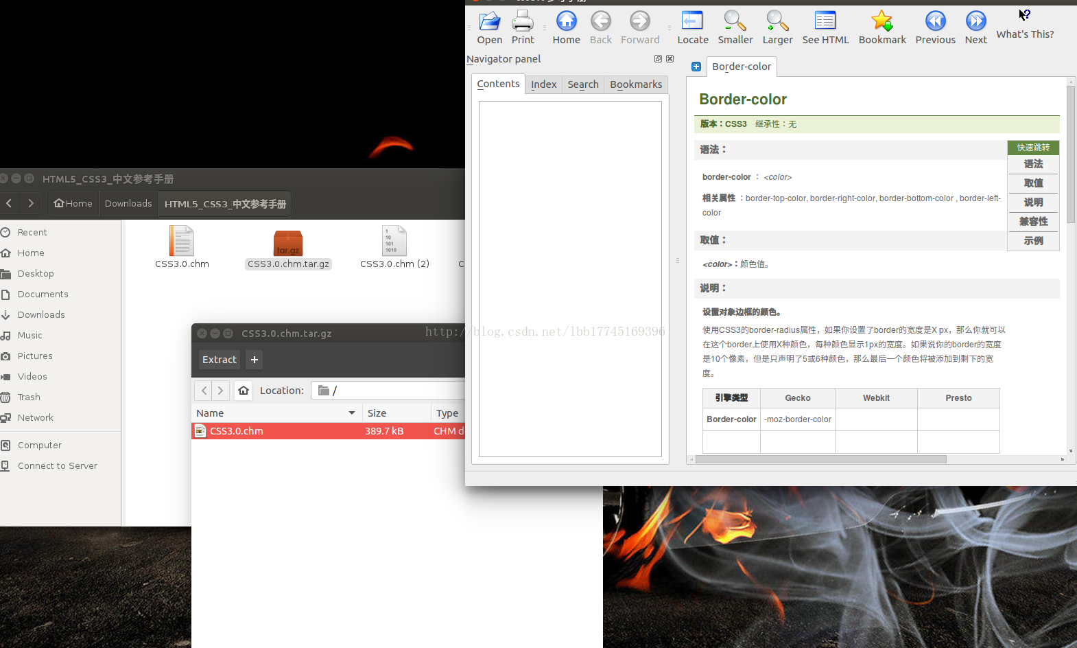 ubuntu虽然安装了xchm,KchmViewer也打不开html,css的帮助文档