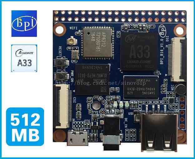 香蕉派 banan pi BPI-M2 Magic (BPi-M2M) 四核开源物联网开发板 全志 allwinner R16 A33方案