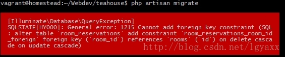 php artisan cannot add foreign key