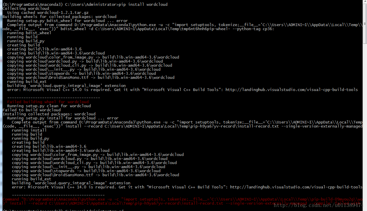 Python 3.6  模块安装“error: Microsoft Visual C++ 14.0 is required...”问题解决