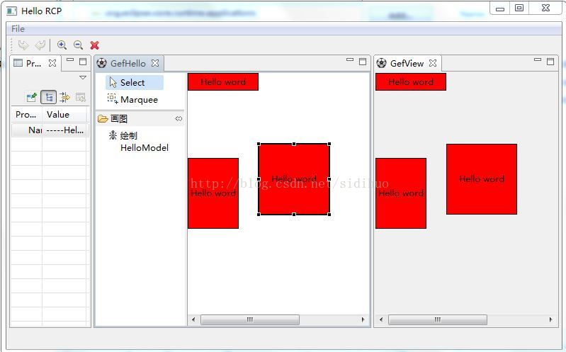 GEF放在ViewPart中demo（adapter添加属性视图）