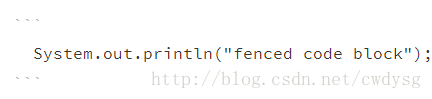 fenced code block