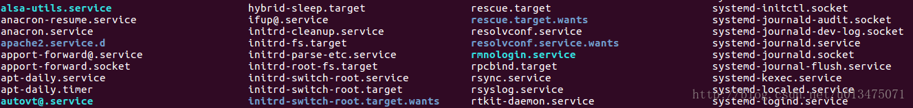  /lib/systemd/system/ 下的部分文件截图