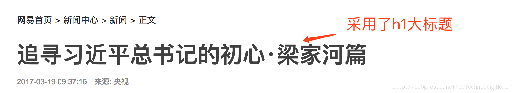 新闻的标题通常采用h系列标签