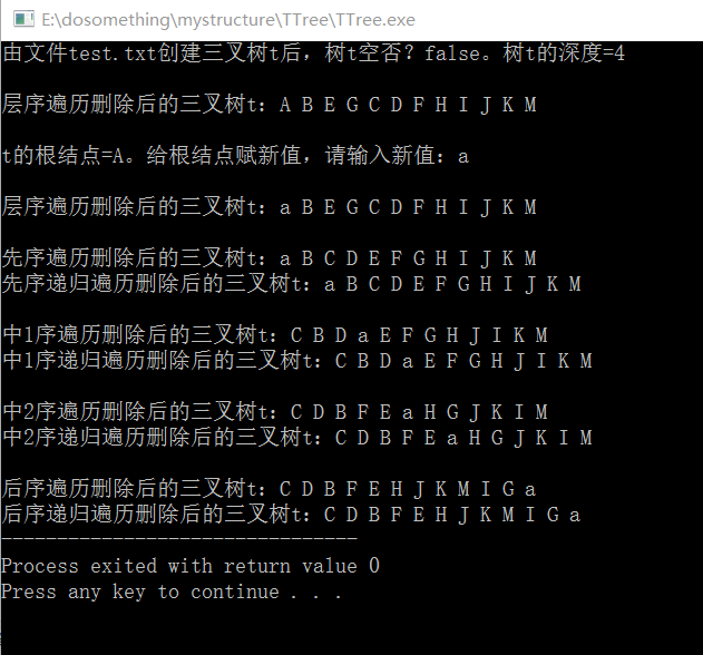 二叉树扩展之三叉树C++类模板的实现
