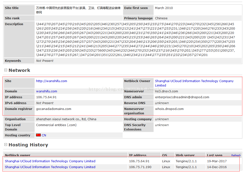 通过netcraft查询一个网站的服务信息