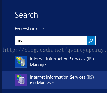 Search Everywhere v Internet Information Services (IIS) Manager Internet Information Services (IIS) 60 Manager