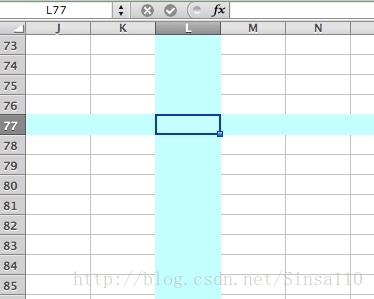 Excel 突显光标所在行列