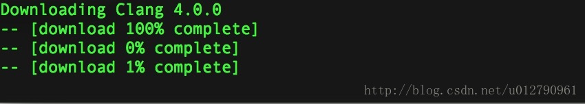 等待clang下载完成，博主使用的版本是4.0.0