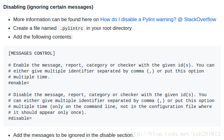 如何取消Pylint部分提醒