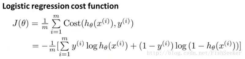 逻辑回归cost function2