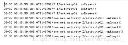 logcat：打开activity02