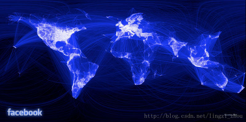 Facebook友谊世界地图