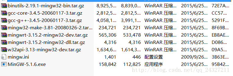 里面的MinGW-5.1.6.rar解压出来是一些压缩包和一个exe