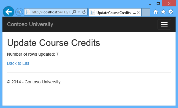 update course credits