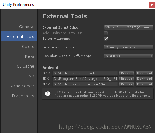 Unity Preferences