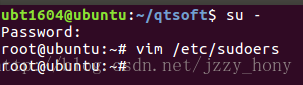 前账户ubt1604加入到sudo