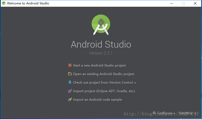 AndroidStudio初始界面