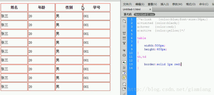 表格