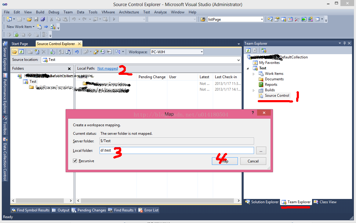 VS2015 tfs的使用教程