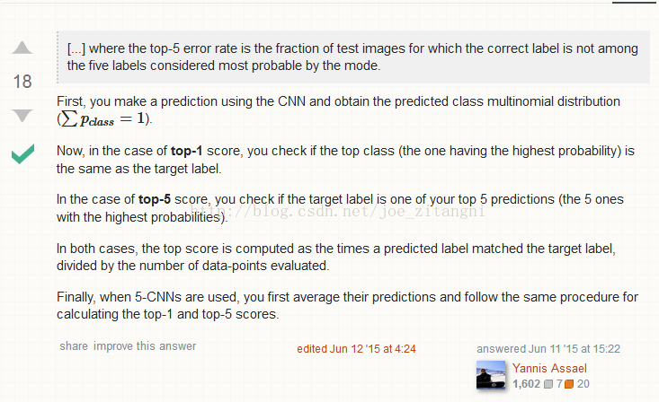 图像分类的Top-5错误率怎么理解？