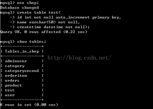 dos环境下操作mysql