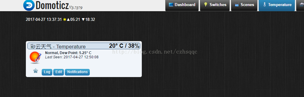 在Domoticz中添加彩云天气python插件