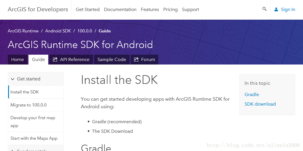 ArcGIS Runtime SDK for Android（Version 100.0.0）