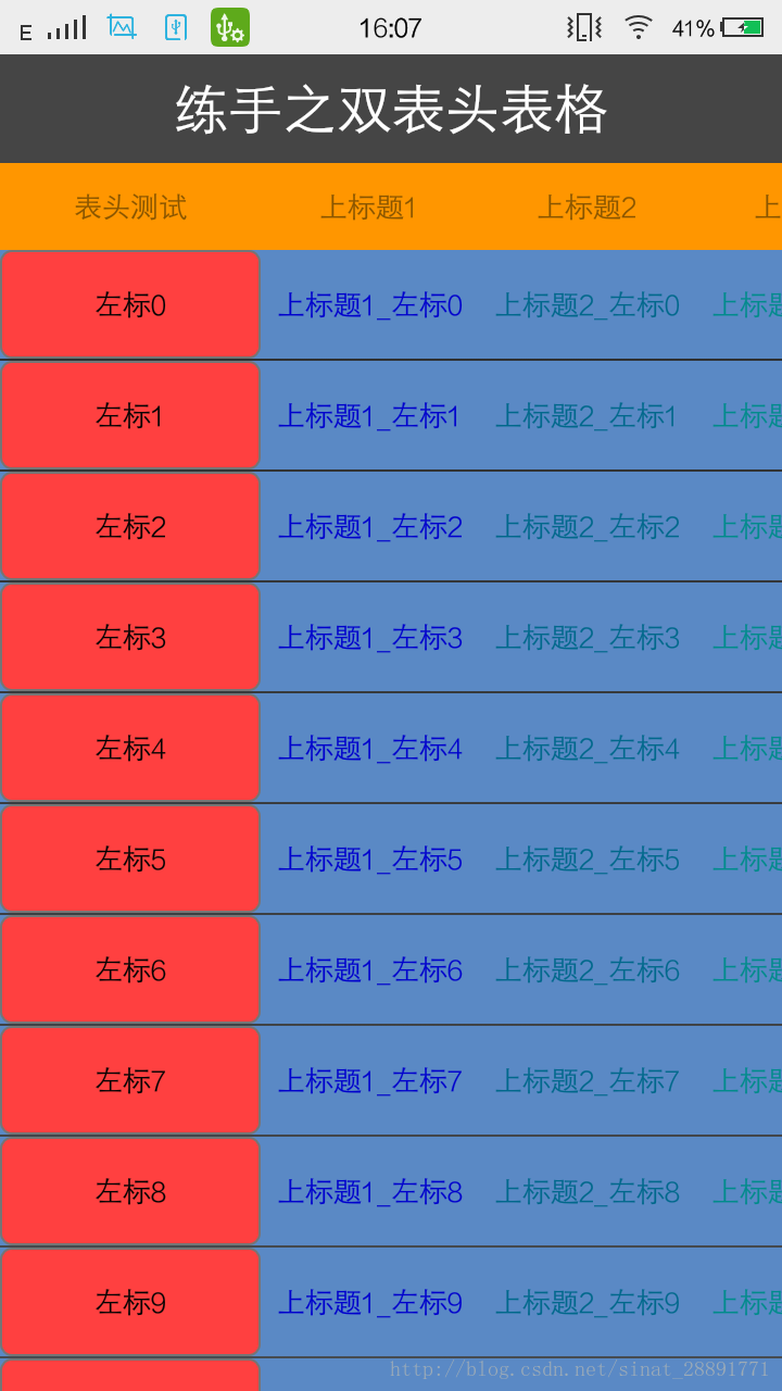 Android自定义View之双表头表格(表头不动,EditView和TextView两种方式)