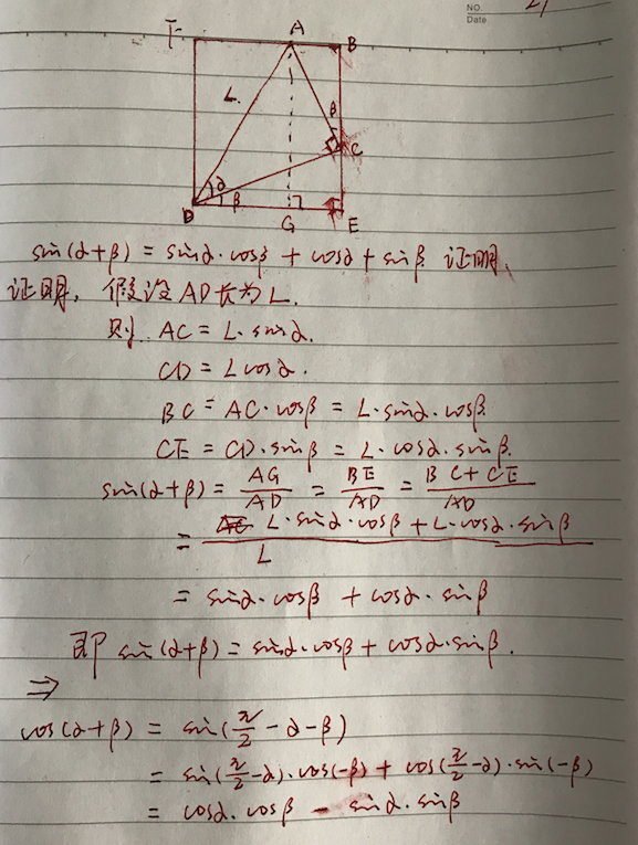 三角函数和差公式的推导过程_两角和与差的三角函数公式推导「建议收藏」