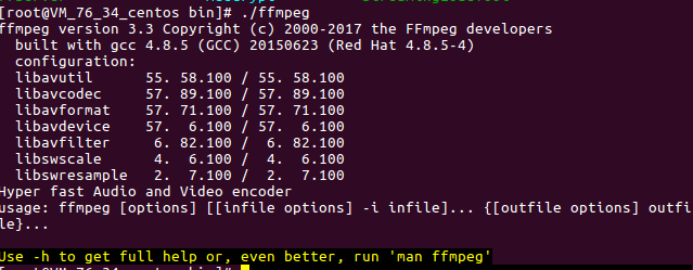 运行ffmpeg