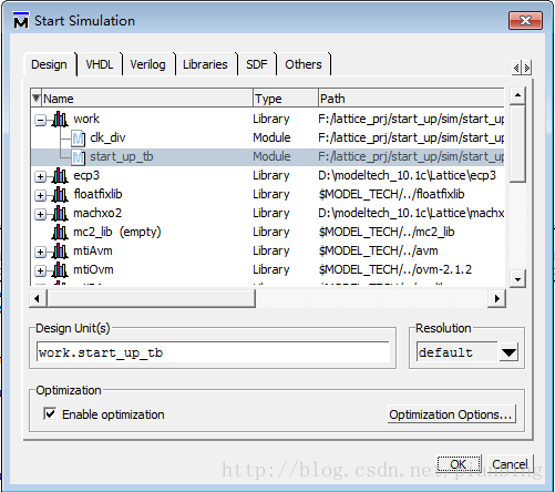Lattice Diamond3.10与modelsim10联合仿真环境设置