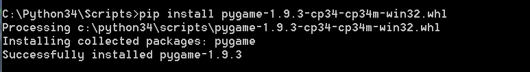 python3.4的pygame安装