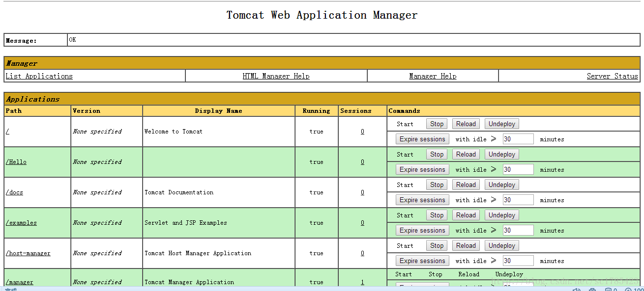 Web app manager 界面