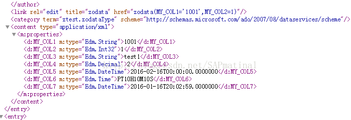 SAP HANA XS ODATA使用参数展示具体数据