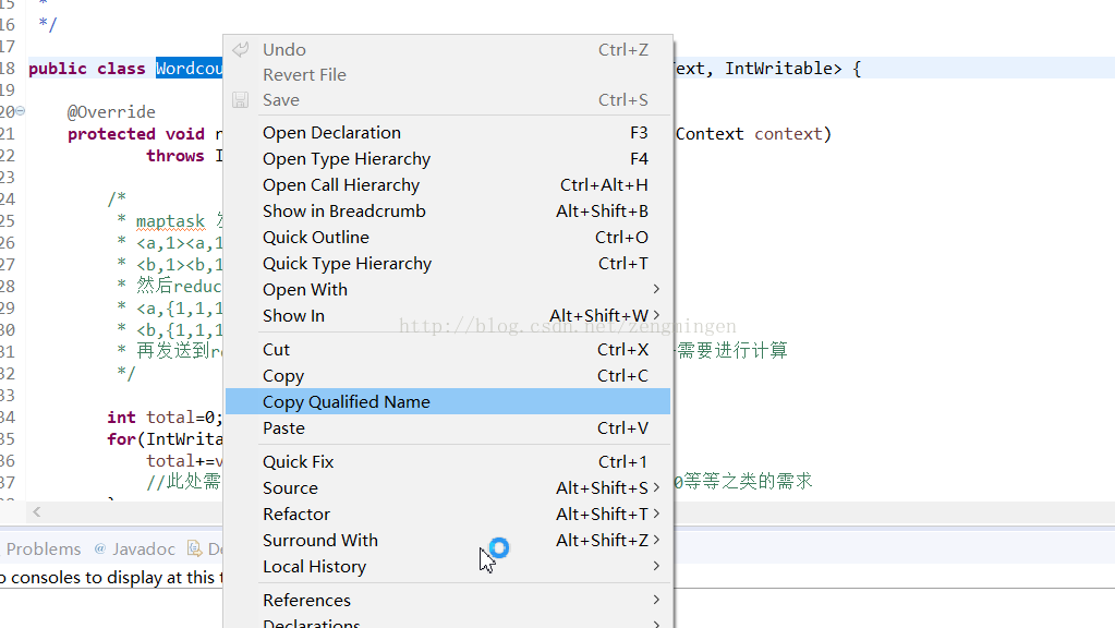 Eclipse中Copy Qualified Name复制类全名解决办法