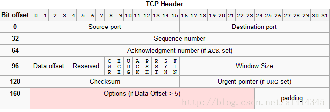 TCP头部格式