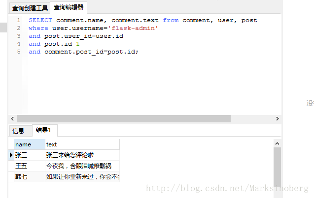 使用原生的SQL语句查询的结果