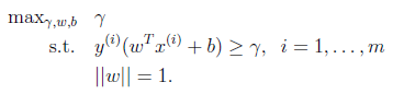 最大间隔分类器公式1