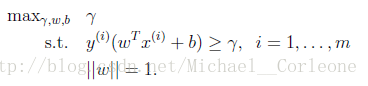 最大间隔分类器公式1