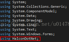 計算機生成了可選文字:usingSystem;usingSyste二collections.6eneric;usingSyste二c儷POnent徹del;usingSystem.Data;usingSyste二Drawing;usingSysteo.Linq;usingSysteo.TeXt;usingSystem."ind洲5.Fo飾s;usinRHalconDOtNet二